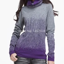 Зимний теплый свитер женский шерстяной свитер с длинным рукавом Толстый Пуловер женский пуловер с принтом