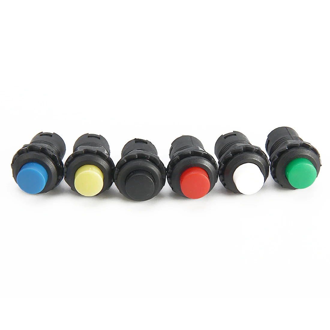 

5pcs/set 12mm Lock Latching OFF- ON Push Button Switch Maintained Fixed Pushbutton Switches Self-Lock Button