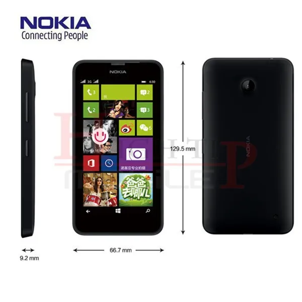 Dual Sim phone Refurbished Original Nokia Lumia 630 windows phone 8.1 Snapdragon 400 Quad Core 4.5" Screen 3G mobile phone iphone 11 refurbished