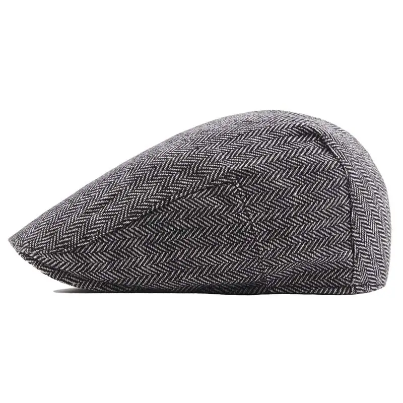 black wool driving cap