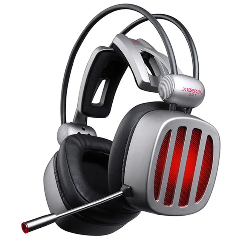 

Xiberia S21 Gaming Headset 7.1 Surround Sound Stereo Headphones with Microphone LED Light for Computer Gamer USB Game Headset