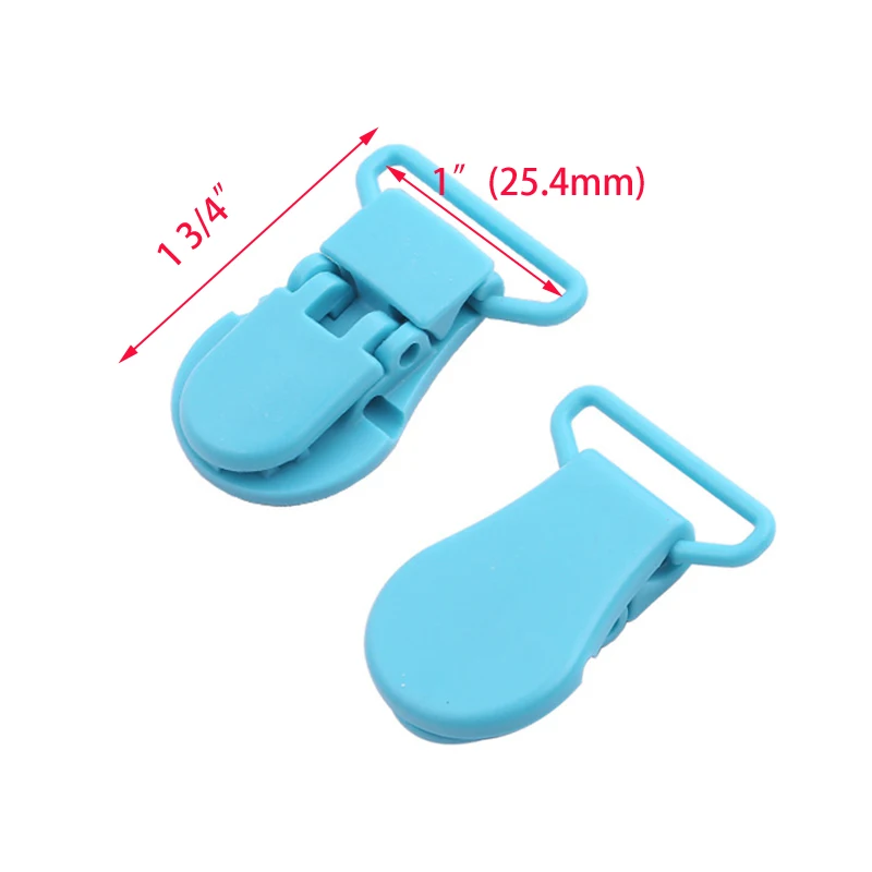 30/50/100pcs 1" 25mm Hot D Shape Plastic Baby Pacifier Clips Dummy Chain Holder Suspender Clips Clamp With Gripping Teeth 4