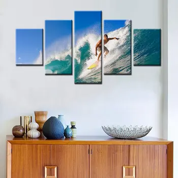 

Surfing Exciting Sport Posters and Prints Beach Seascape Canvas Painting for Living Room Wall Art Canvas Artwork Home Wall Decor