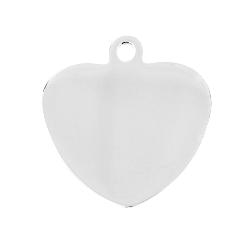 

Peach heart tag jewelry charms mirror double sides polished Mini diy Pendant for women stainless steel wholesale 10 pcs