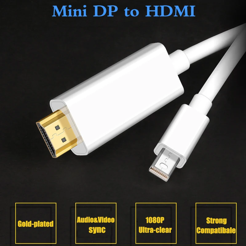 

Mini Displayport to HDMI Cable 4K 1080P Thunderbolt HDMI Converter For MacBook Air 13 iMac Chromebook Mini DP to HDMI Adapter