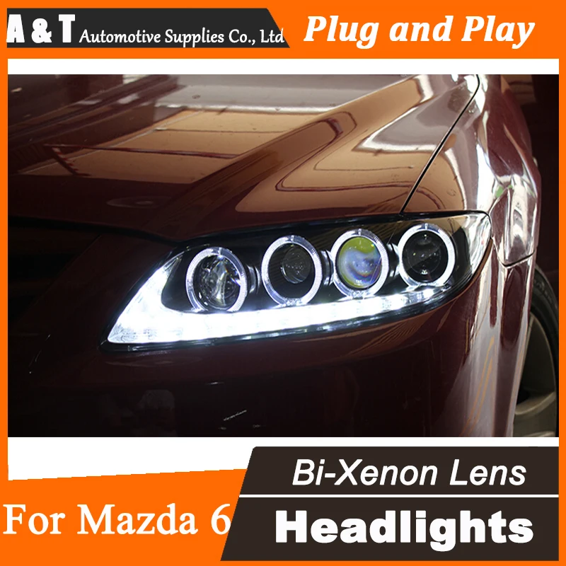 Car Styling for 2003 2014 Mazda 6 LED Headlight assembly Mazda6 LED DRL