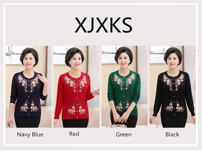 XJXKS, свитера с вышивкой, тонкое мастерство, кардиган для женщин, плюс размер, осень, вязаный свитер, Ретро стиль, больше размера d, свитер