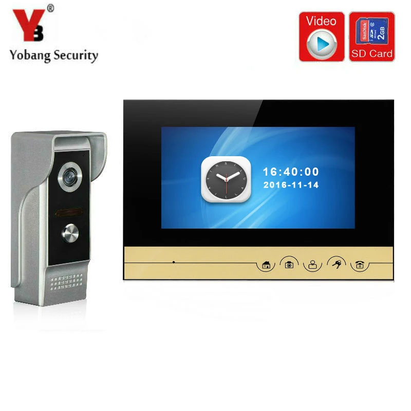 YobangSecurity видео домофон 7 дюймов провода видео дверь домофон с видео Запись и фото с Функция