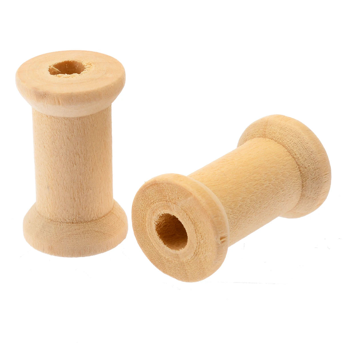 20pcs 27mm Wooden Bobbins Spools Reels Organizer Sewing Ribbon Textile Yarn Craft for Sewing Ribbons Twine Wood Crafts