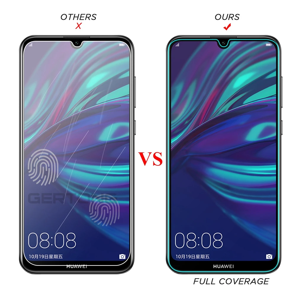 Ультратонкое прозрачное стекло 2 в 1 для Huawei Y6 Y7 2019 Защитная пленка объектива