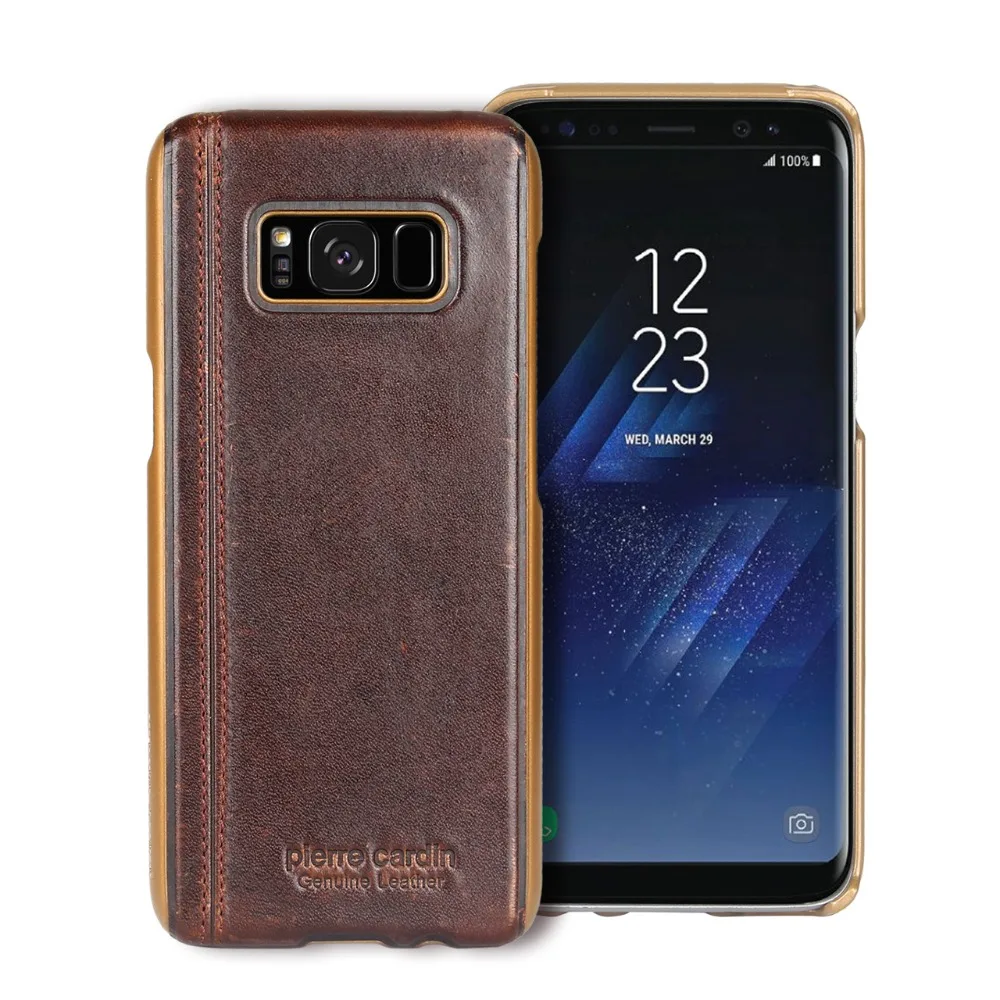 Pierre Cardin Роскошный чехол из натуральной кожи для Samsung Galaxy S8/оболочка S8 Plus защитный