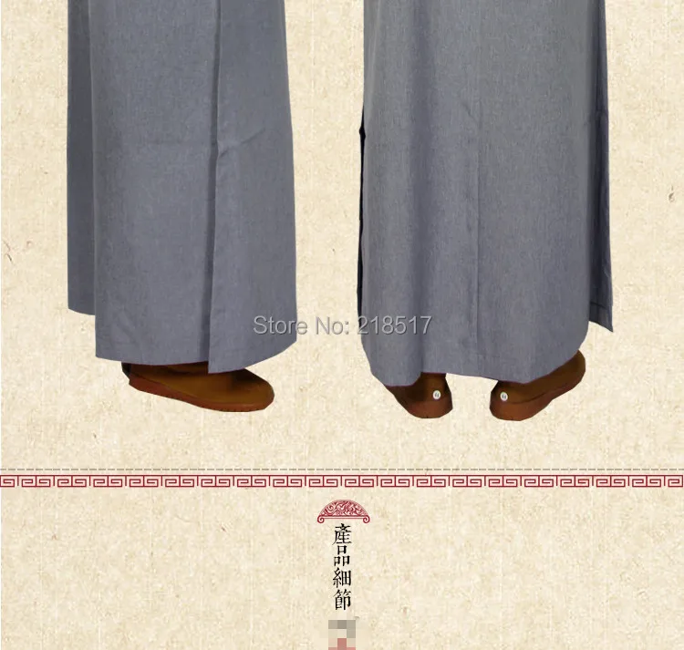 2 цвета храм Шаолинь костюм буддийские халат платье Zen Буддизм лежал буддийские комплект одежды платье Кунг Фу монахов; костюм