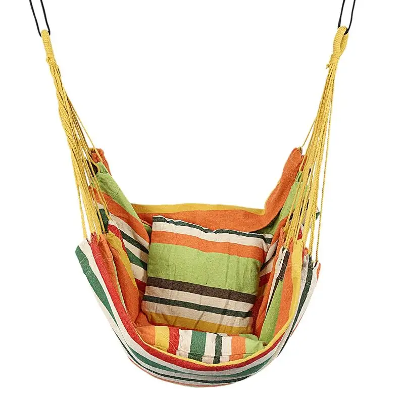 

Hammock Chair Hanging Chair Swing Chair Seat With 2 Pillows For Indoor,Outdoor,Garden(Orange)