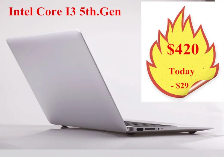 13.3inch newest laptop computer aluminium ultrabook I3 5th.Gen processor 4GB 128GB SSD backlit keyboard 1920*1080 HD screen
