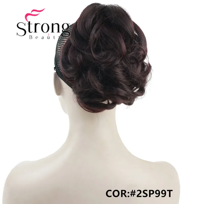 StrongBeauty, короткий конский хвост, накладные волосы, синтетические волосы, волнистые, на заколках, накладные волосы, цвет на выбор - Цвет: 2SP99T
