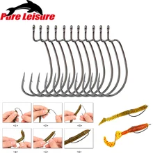 PureLeisure 10 шт. Emerillons Rolling Pour Peche углеродистая сталь рыболовные крючки свинец джиг голова 1#2#1/0#2/0# Anzuelos Acero Carbono