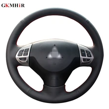 DIY черный кожаный чехол рулевого колеса автомобиля для Mitsubishi Lancer EX 10 Lancer X Outlander ASX Colt Pajero Sport