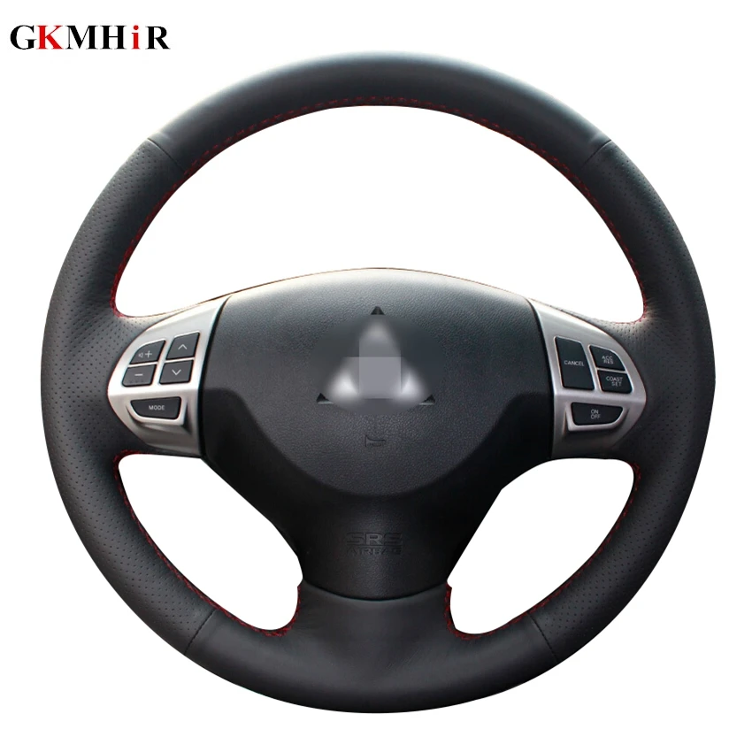 

DIY Black Artificial leather Car Steering Wheel Cover for Mitsubishi Lancer EX 10 Lancer X Outlander ASX Colt Pajero Sport