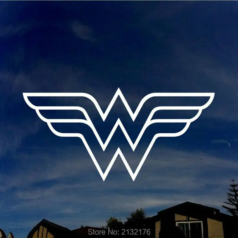 Wonder Woman Symbol Car Truck Vinyl Decal 6" Diameter Die cut Windows stickers whitein Car