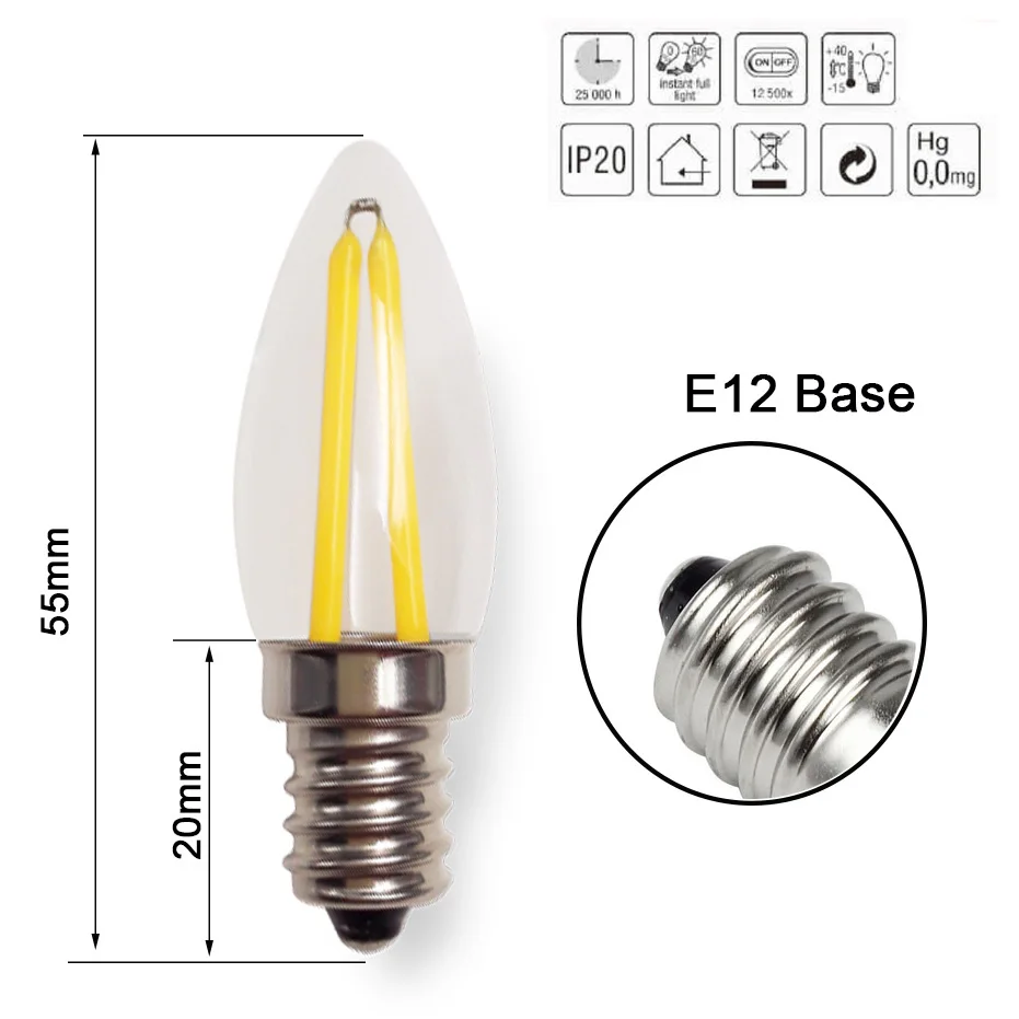 10 шт. E12 светодиодный светильник 220 В 110 В 1,5 Вт лампа накаливания COB светильник на холодильник канделябра основа люстра Замена галогенный светильник ing