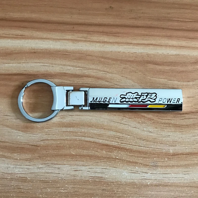 

High quality JDM metal cuboid 3D Two sided car key ring for MUGEN emblem for honda civic accord gk5 crv keychain accessories