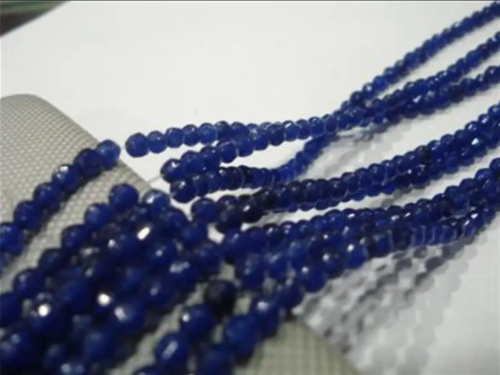 Граненые синие сапфировые бусины DD 4 мм 15 дюймов # @|loose beads|beads looseblue sapphire beads |