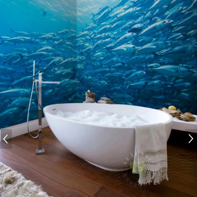 Download Underwater World Fish Landscape Bathroom Background Waterproof Wallpaper Living Room Decoration Mural Wallpaper For Kids Room Wallpapers Aliexpress