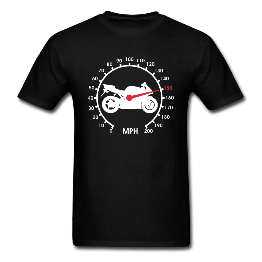 Printed whiteMotorcycle-Gears-Speedometer-Biker Crew Neck T Shirts Summer T Shirt Short Sleeve for Men New Coming Cotton Tshirts whiteMotorcycle-Gears-Speedometer-Biker black