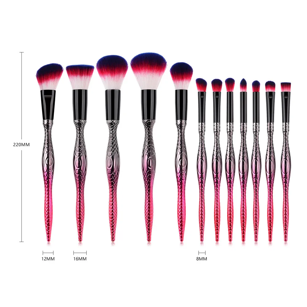 

12PCS Purple Cosmetic Makeup Brush Brushes Foundation Powder Eyeshadow Brush Set Foundation Blush Cosmetics Brushes