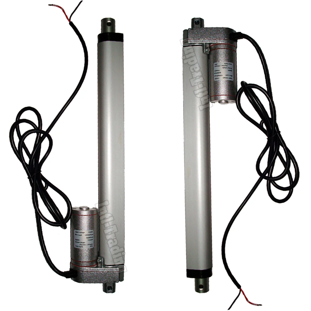 2 Linear Actuators 250mm/10" Inch Stroke 1000N 220lbs 14mm/s Speed 12V