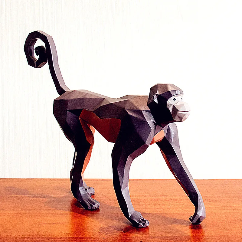 Геометрическая фигурка обезьяны моделирование животных Colophony ремесла гостиной винный шкаф украшение для телевизора L2811
