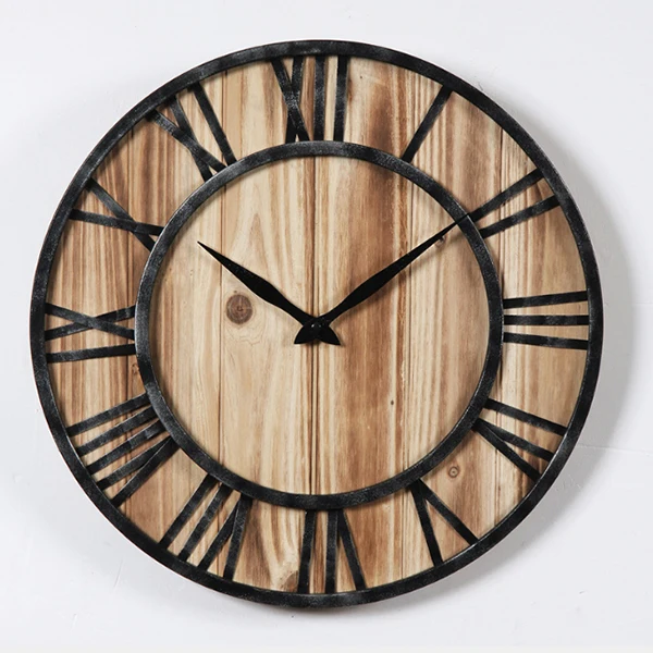 NOCM-настенные часы, Креативные Круглые бесшумные деревянные декоративные настенные часы для гостиной для кухни ванной спальни