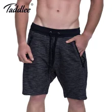 Taddlee бренд для мужчин шорты для женщин фитнес теленок Длина Jogger треники тренировки повседневное короткие свободные брюки мягкое дно вздох ствол