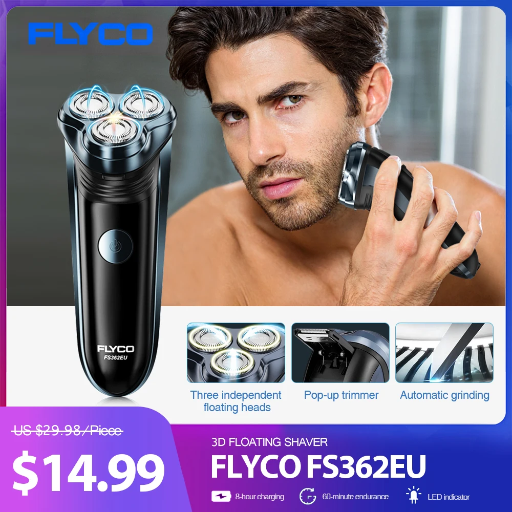 

FLYCO FS362EU Electric Shaver With Comfort Cut Blade System For Men Electric Shaving Beard Machine Razor Rechargeable Face Care