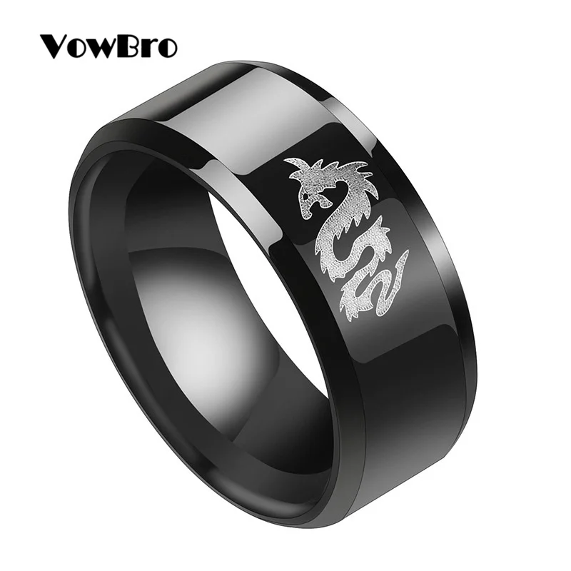 VowBro кольцо из нержавеющей стали с драконом мужские ювелирные изделия