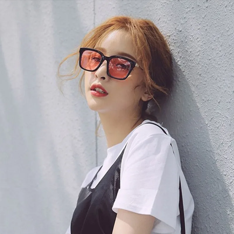 Women Fashion Korean Style Unisex sunglasses women Retro Ocean Film