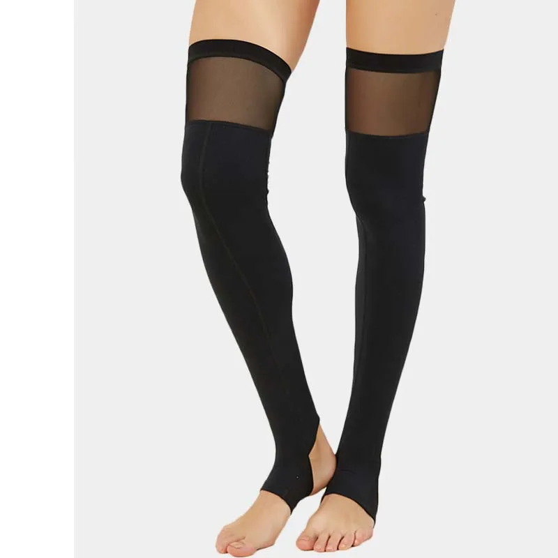 Гольфы, пируетты, высокие носки для йоги, эластичные сетчатые носки для фитнеса, сексуальные носки для ног, высокие носки для танцев