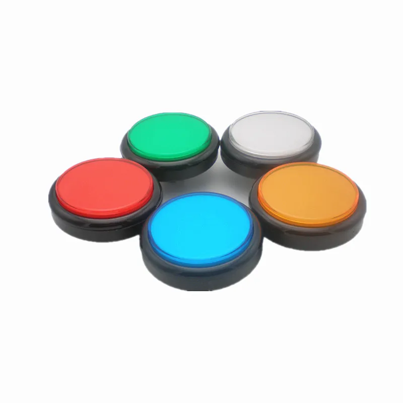 

100MM flat cover thick base push button with high quality LED light for arcade game machine five colors available