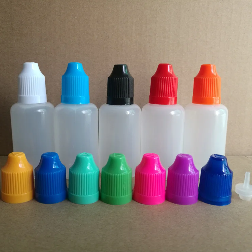 

30ml Empty E Liquid Bottle PE Plastic Dropper Bottles With Childproof Cap and long fine tips for E juice Nail Gel, 100pcs/lot