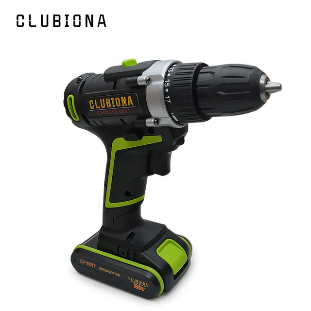 CLUBIONA-destornillador de batería de litio, potente y fiable, voltaje nominal de 20V, taladro eléctrico inalámbrico con un juego de regalo CLUBIONA-destornillador de batería de litio, potente y fiable, voltaje nominal de 20V, taladro eléctrico inalámbrico con un juego de regalo