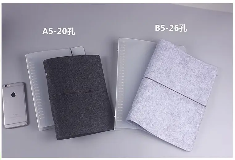 

A5 B5 Notebook PP Cover Multi Hole Style Clip File Ring Binder Spiral File Folder