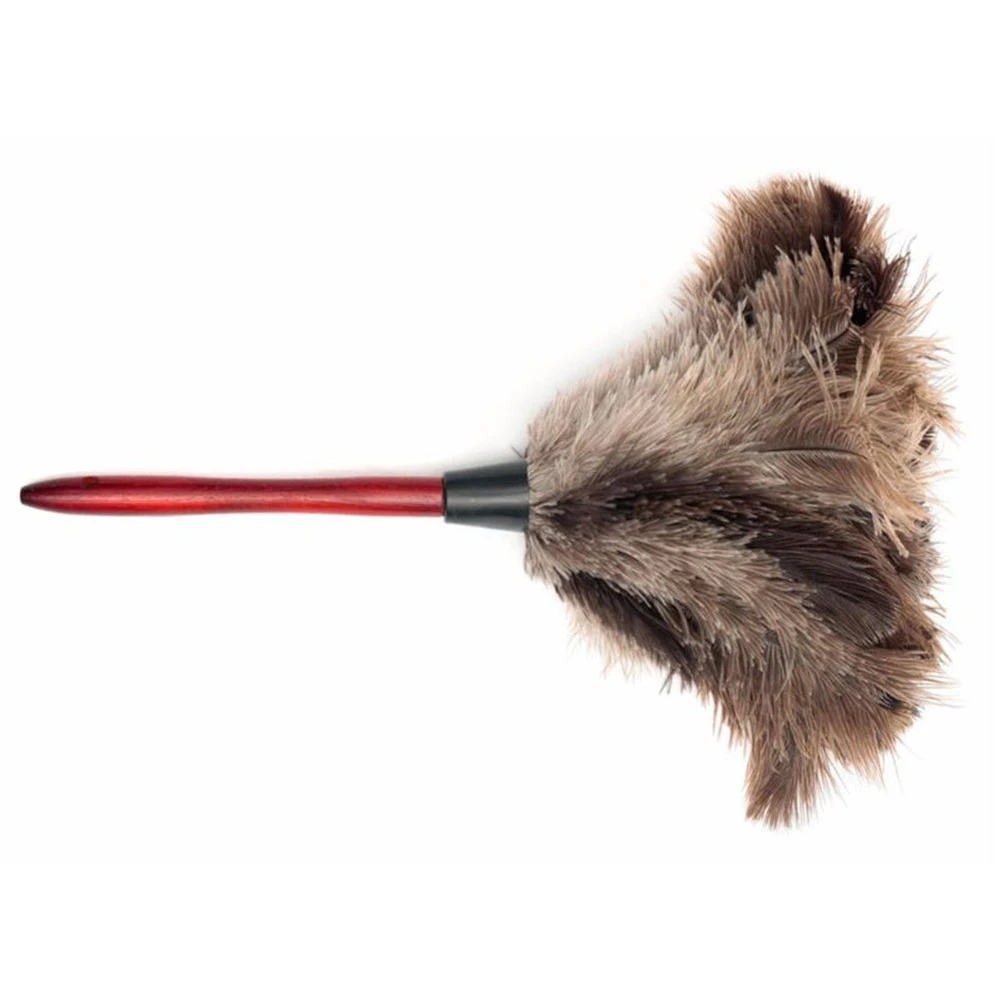 32cm Ostrich Natural Feather Duster Brush Wood Handle Anti-static Cleaning Tool Household Furniturer Car Dust Cleaner
