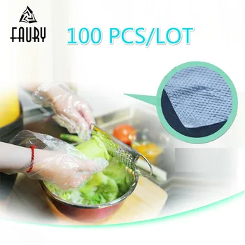 

100pcs / Lot Disposable Plastic Gloves Hotel Barbecue Transparent Gloves Kitchen Accessories Chef Reposteria Servis Patisserie