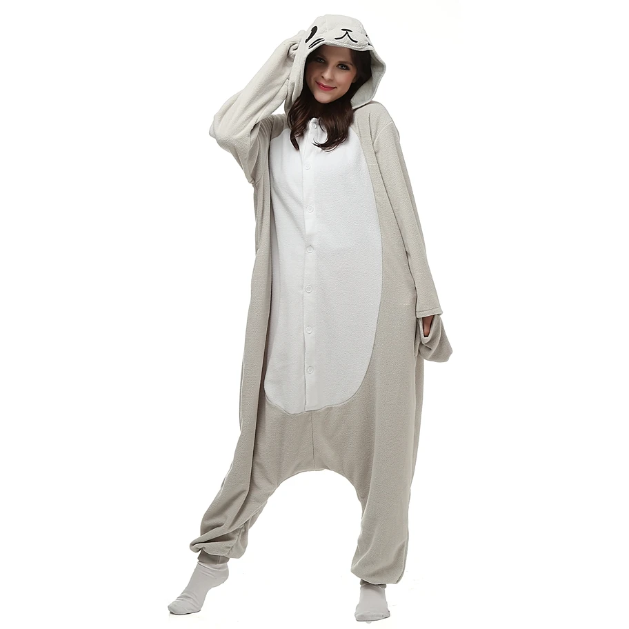 Women and Men Adults Polar Fleece Kigurumi Seal Costume Cartoon