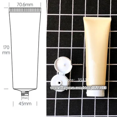 200 мл/г пластиковый матовый желтый косметический шампунь многоразового использования бежевый Мягкая трубка пустой большой размер тела моющий крем сдавливаемый шланг Мягкая трубка - Цвет: White Cap  A