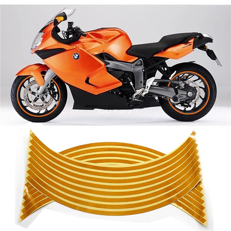

16 Strips Wheel Tire Reflective Sticker Tape Bike Motorcycle Car Decal Colorful