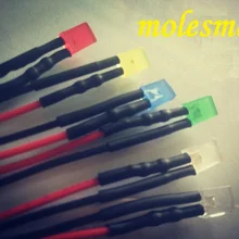 100 шт. 2x5x7 мм 3 В прозрачный/рассеянный свет Набор Предварительно проводной 3 В DC Проводной красный желтый синий зеленый белый оранжевый розовый