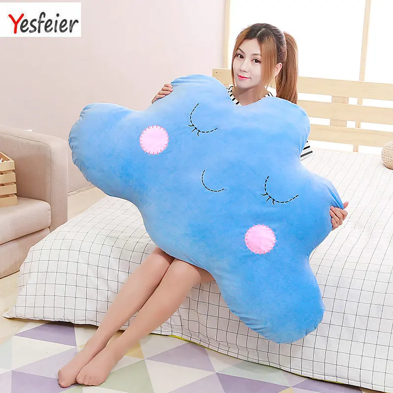 Drop Shipping 110cm 43 30 inch font b Cute b font pink white blue Cloud plush