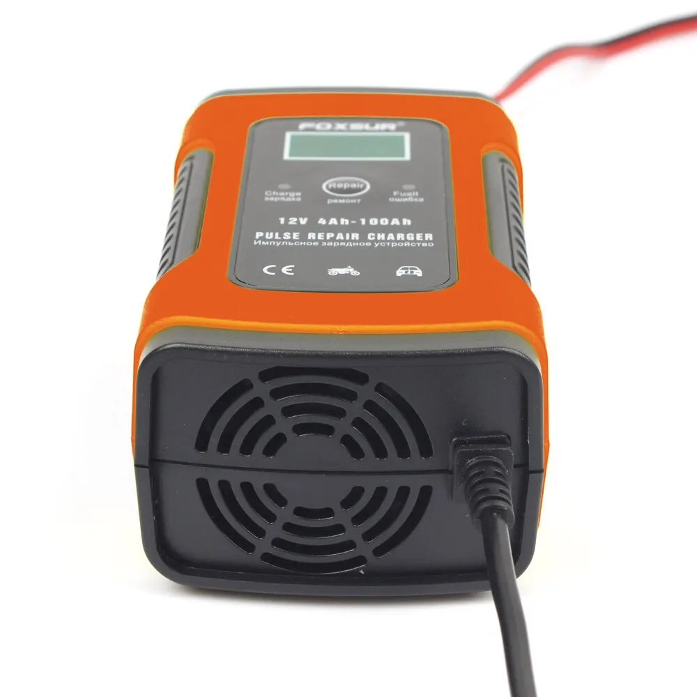 Comprar 12V 5A reparación automática de pulso inteligente con LCD AGM GEL cargador de batería de ácido húmedo 100 240V US UK enchufe de la UE para motor de camión