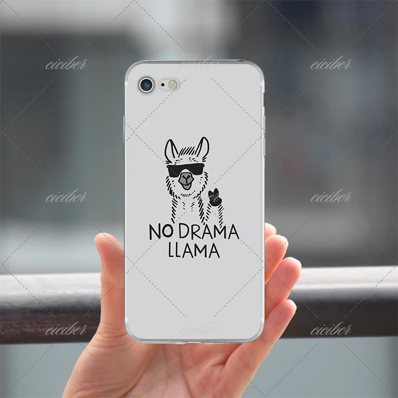 ciciber Cute Llama Alpaca Animals Cartoon Soft Silicon Phone Cases Cover For iPhone X 8 7 6 Plus 6S Plus 5S SE Capinha Fundas